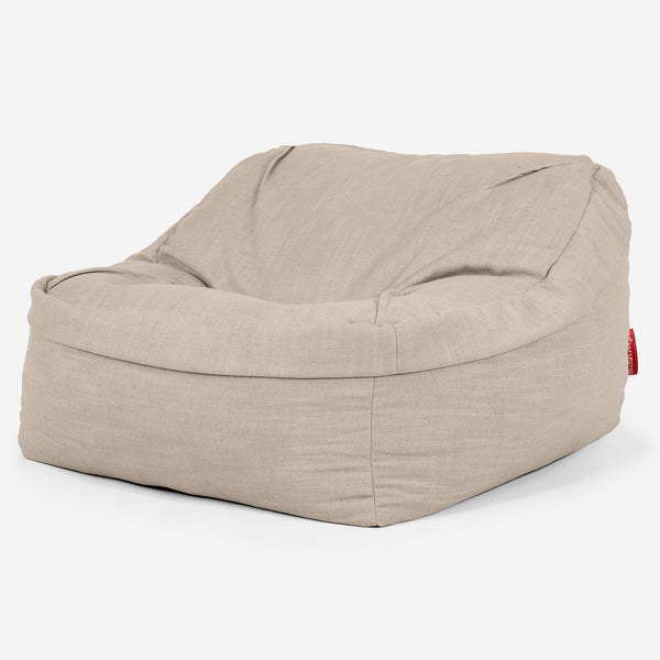 Saccosäckstolen Sloucher - Linneutseende Gräddvit 01