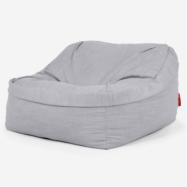 Saccosäckstolen Sloucher - Linneutseende Silverfärgad 01