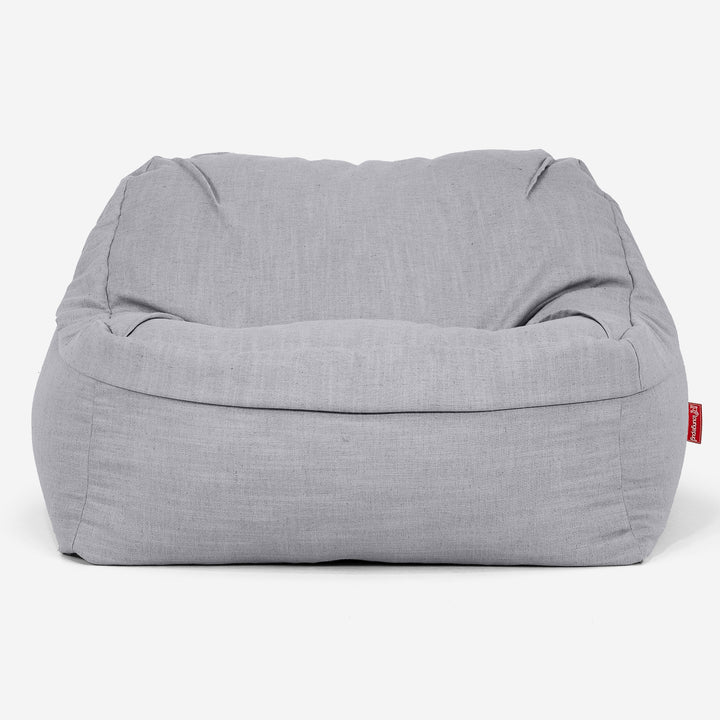 Saccosäckstolen Sloucher - Linneutseende Silverfärgad 02