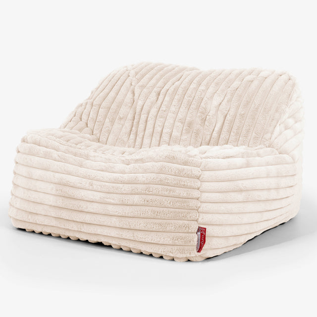 Saccosäckstolen Sloucher - Ultraplyschmanchestertyg Gräddvit 01
