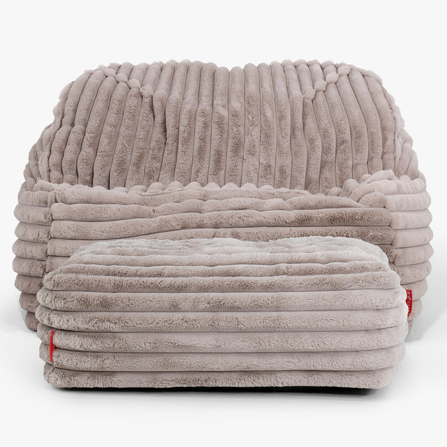 Saccosäckstolen Sloucher - Ultraplyschmanchestertyg Minkbrun 03