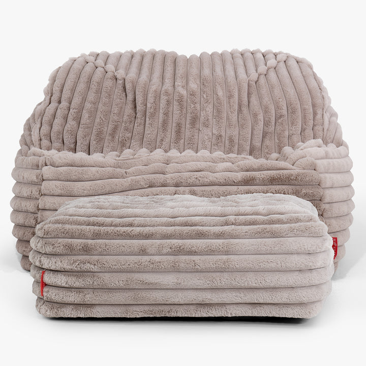 Saccosäckstolen Sloucher - Ultraplyschmanchestertyg Minkbrun 03