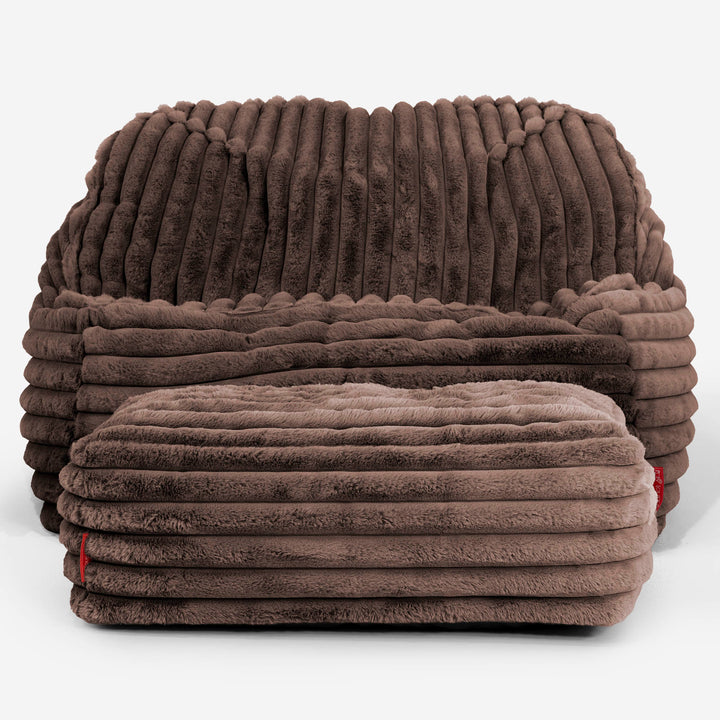 Saccosäckstolen Sloucher - Ultraplyschmanchestertyg Sable 03