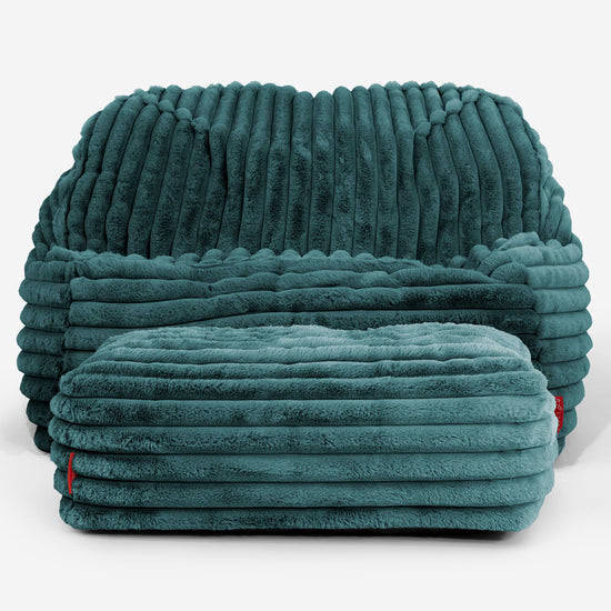 Saccosäckstolen Sloucher - Ultraplyschmanchestertyg Teal 03