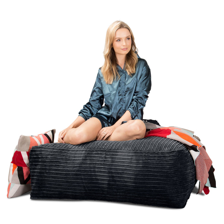 Sittpuff Fyrkantig C250-L, CloudSac Memoryskum - Klassisk Manchestertyg Svart 03