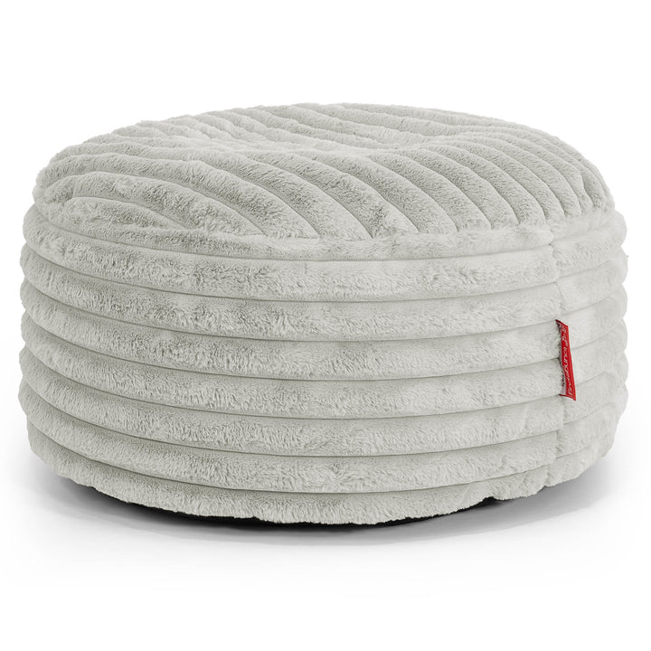 Sittpuff Rund - Ultraplyschmanchestertyg Salviagrön 01
