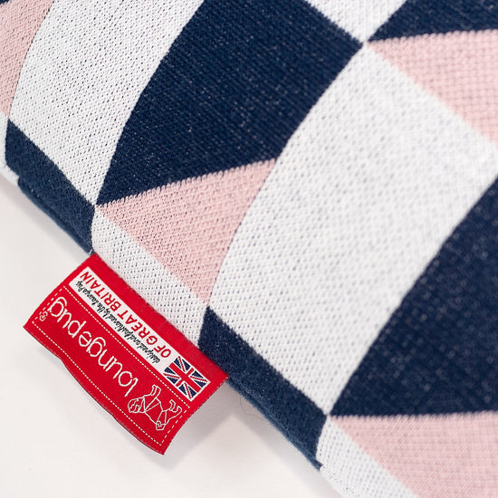 Sittsäck Gamingstol - Stickad Geometrisk Blå 02