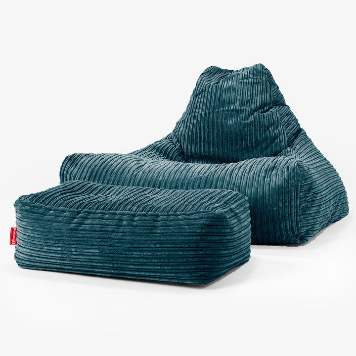 Sittsäck Lounge - Klassisk Manchestertyg Teal 02