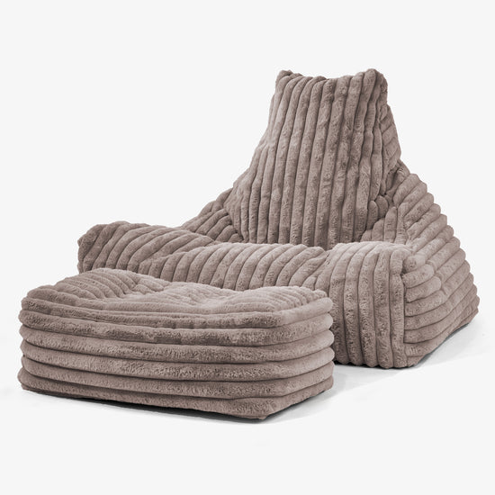 Sittsäck Lounge - Ultraplyschmanchestertyg Minkbrun 02