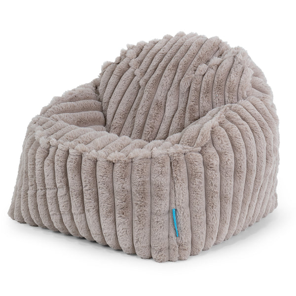 Sloucher Saccosäck för Barn 2-6 år - Ultraplyschmanchestertyg Minkbrun 01