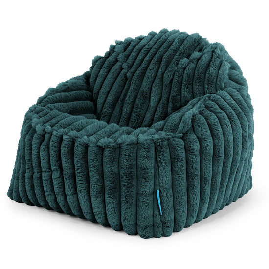 Sloucher Saccosäck för Barn 2-6 år - Ultraplyschmanchestertyg Teal 01