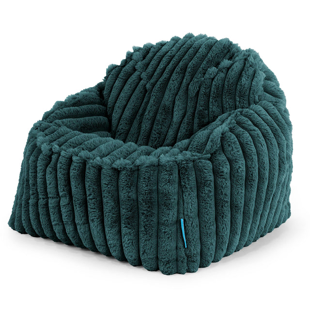 Sloucher Saccosäck för Barn 2-6 år - Ultraplyschmanchestertyg Teal 01