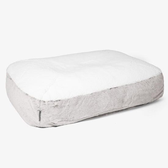 Sloucher Stor Hundsäng - Fuskkaninpäls Ljusgrå 01