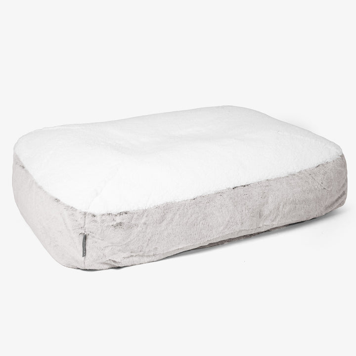 Sloucher Stor Hundsäng - Fuskkaninpäls Ljusgrå 01