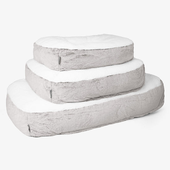 Sloucher Stor Hundsäng - Fuskkaninpäls Ljusgrå 02