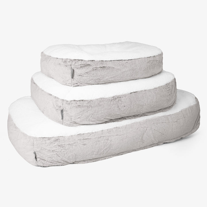 Sloucher Stor Hundsäng - Fuskkaninpäls Ljusgrå 02