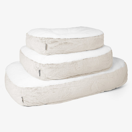 Sloucher Stor Hundsäng - Fuskkaninpäls Vit 02