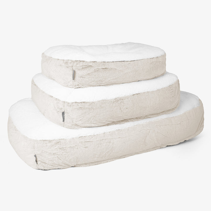 Sloucher Stor Hundsäng - Fuskkaninpäls Vit 02