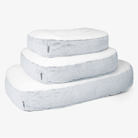 Sloucher XL Hundsäng - Fuskkaninpäls Gammelblå 02