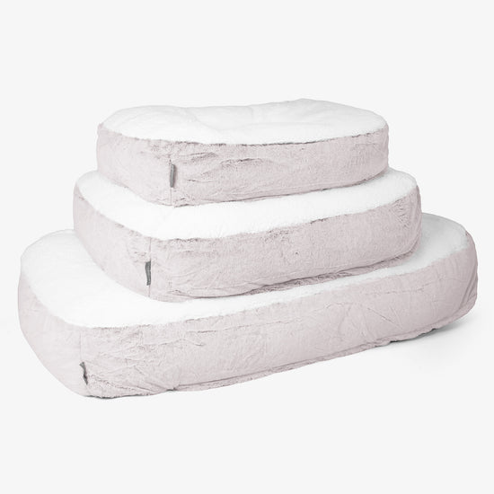 Sloucher XL Hundsäng - Fuskkaninpäls Gammelrosa 02