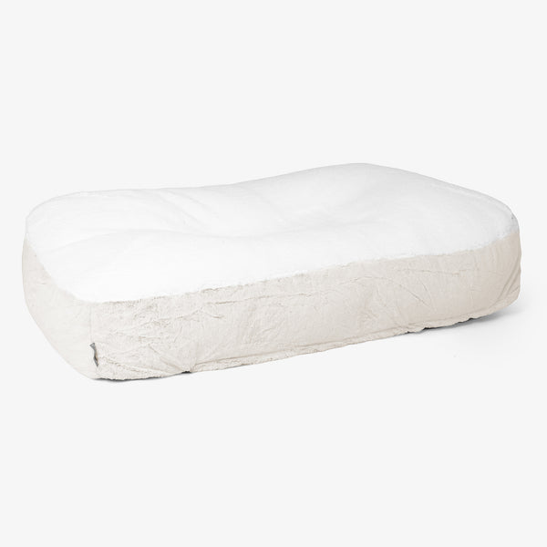 Sloucher XL Hundsäng - Fuskkaninpäls Vit 01