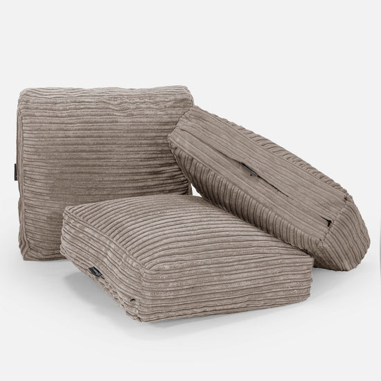 Stor Golvkudde - Klassisk Manchestertyg Duvgrå 04