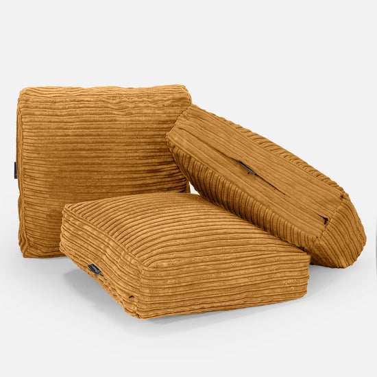 Stor Golvkudde - Klassisk Manchestertyg Gyllene Honung 04