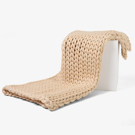 Tyngdfilt för Vuxna - Grov stickning Brungrå 03