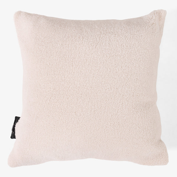 Uppvärmd Kudde 45 x 45cm - Sherpa Gräddvit 01