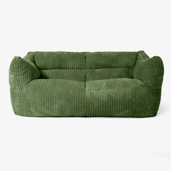 Victor Saccosäcksoffa - Klassisk Manchestertyg Skogsgrön 01