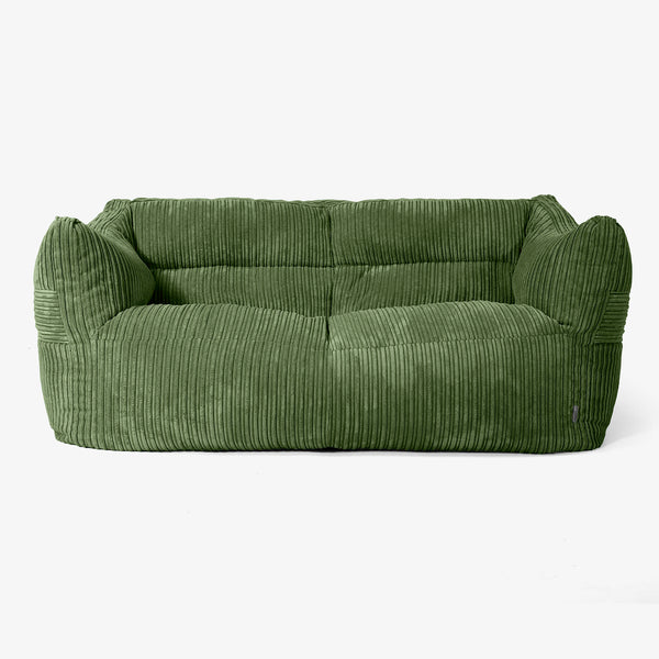 Victor Saccosäcksoffa - Klassisk Manchestertyg Skogsgrön 01