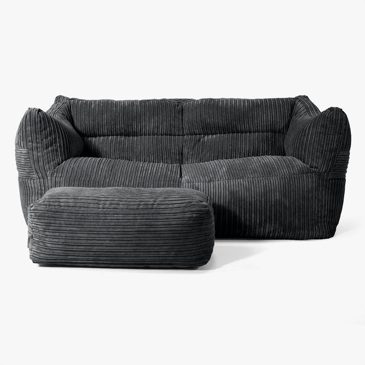 Victor Saccosäcksoffa - Klassisk Manchestertyg Svart 02