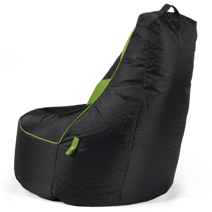 Quiltad Gaming Sittsäck - Svart / Grön 03