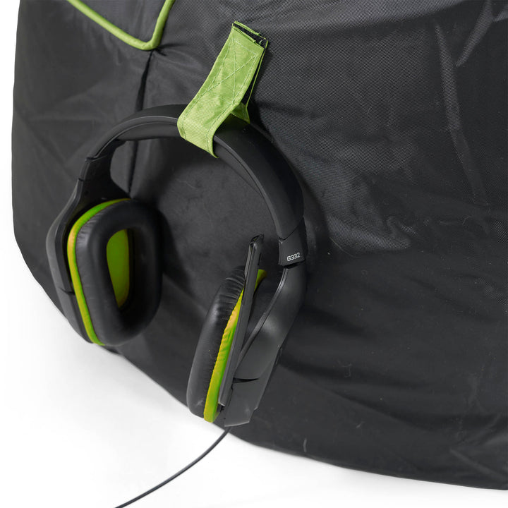 Quiltad Gaming Sittsäck - Svart / Grön 04