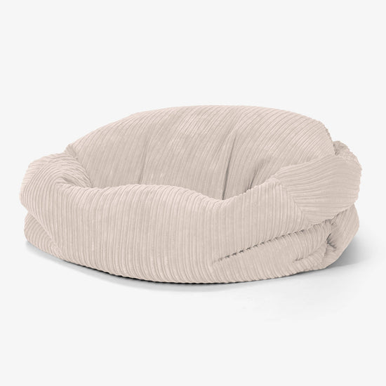 Sabine Saccosäcksoffa - Klassisk Manchestertyg Elfenbensvit 01