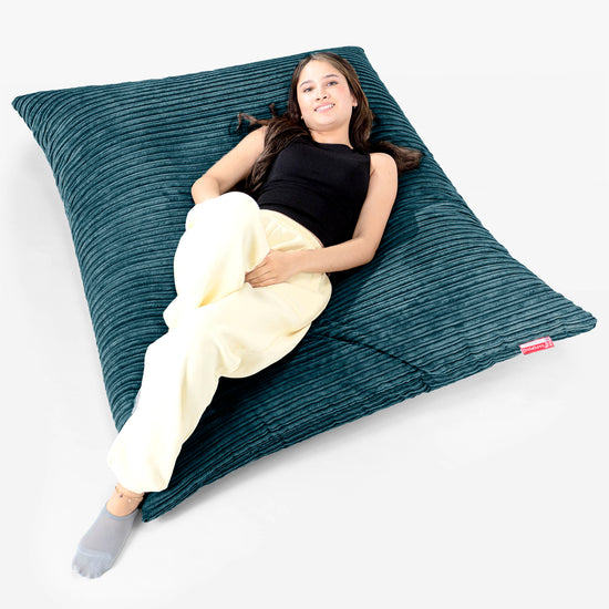 Saccosäck Kudde XXL - Klassisk Manchestertyg Teal 02