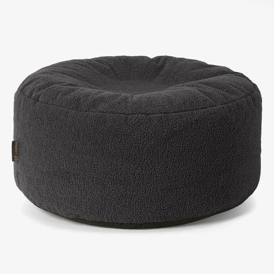 Sittpuff Rund - Boucle Grafitgrå 01