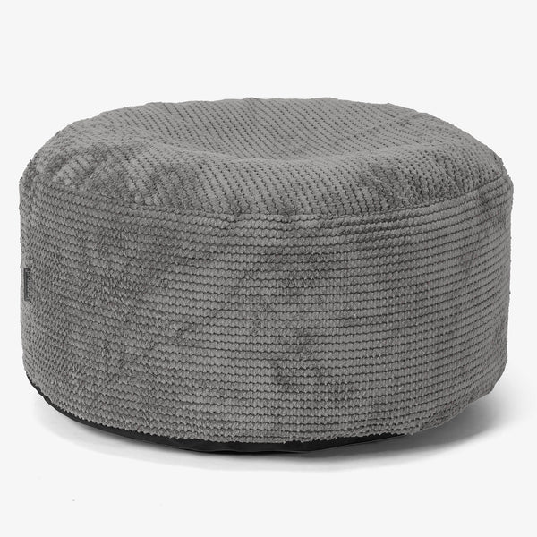 Stor Rund Fotpall - Pom-pom Mörkgrå 01