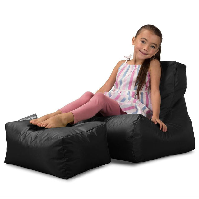 Big Bertha Original , SmartCanvas Sittsäck Lounger Barn, Svart