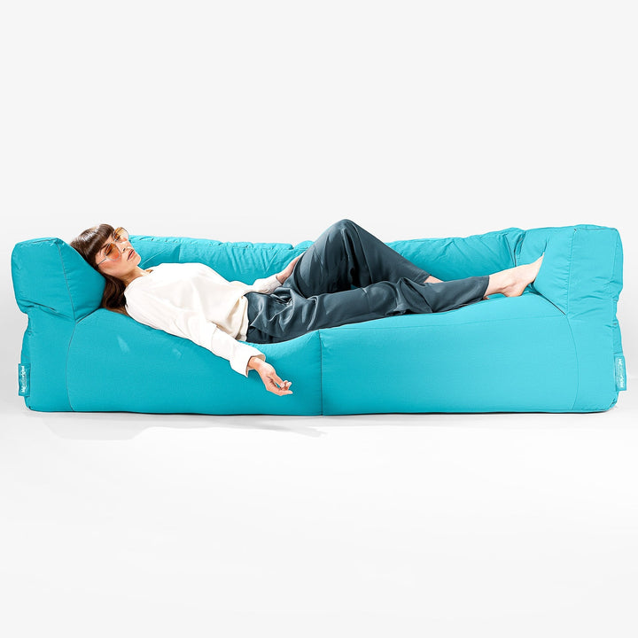 SoleiStorm™ Ultra 2000 h+ 3-sitsig Saccosäckssoffa för Utomhusbruk - Cyan 03