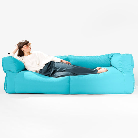 SoleiStorm™ Ultra 2000 h+ 3-sitsig Saccosäckssoffa för Utomhusbruk - Cyan 04
