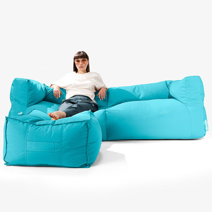 SoleiStorm™ Ultra 2000 h+ 3-sitsig Saccosäckssoffa för Utomhusbruk - Cyan 02
