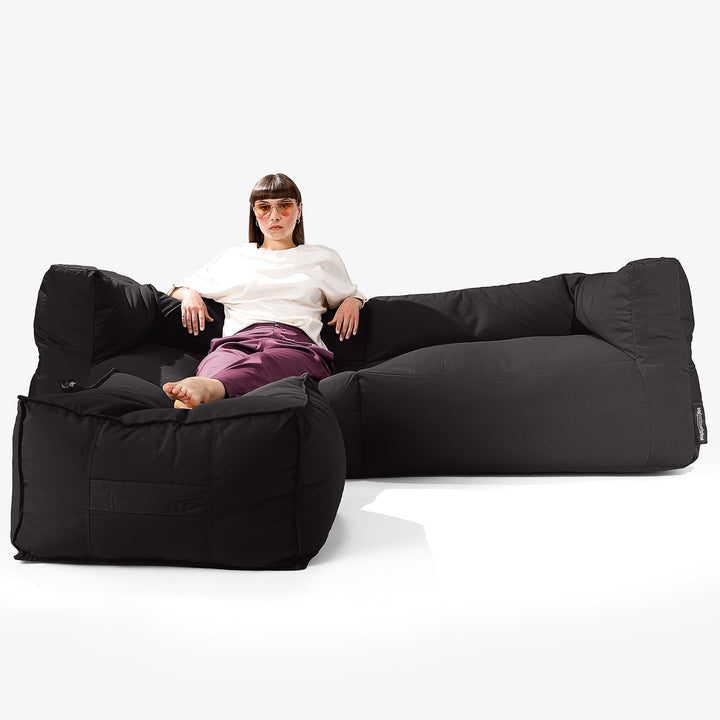 SoleiStorm™ Ultra 2000 h+ 3-sitsig Saccosäckssoffa för Utomhusbruk - Svart 02