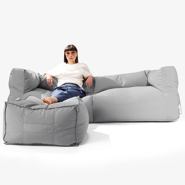 SoleiStorm™ Ultra 2000 h+ 3-sitsig Saccosäckssoffa för Utomhusbruk - Mellangrå 02