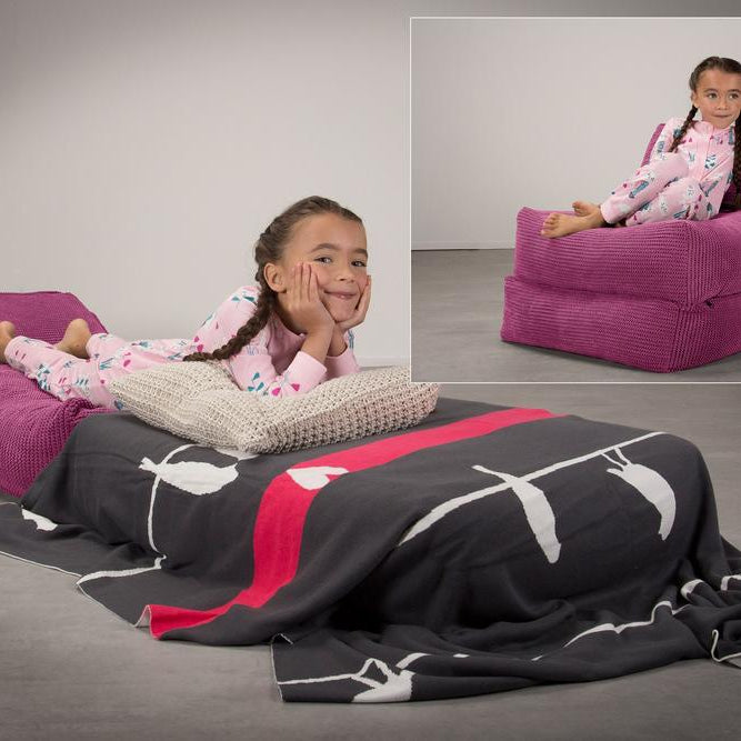 LOUNGE PUG, Avery – Futonstol Enkelsäng, Pom-pom Rosa