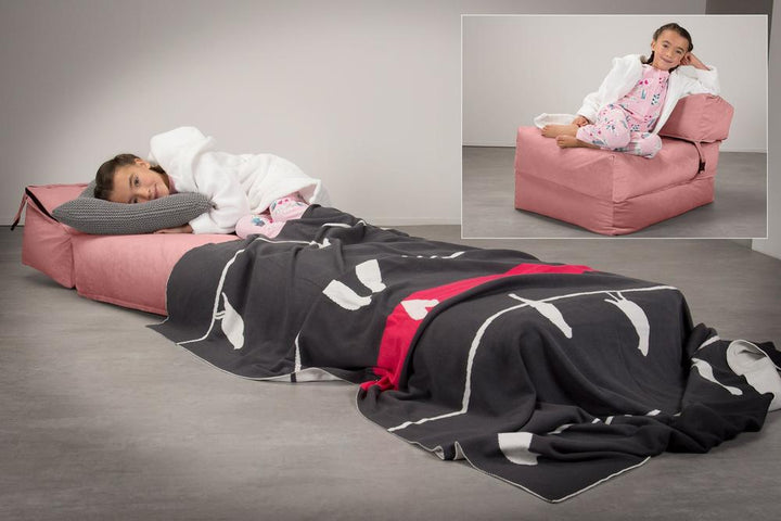 LOUNGE PUG, Avery – Futonstol Enkelsäng, Sammet Rosa