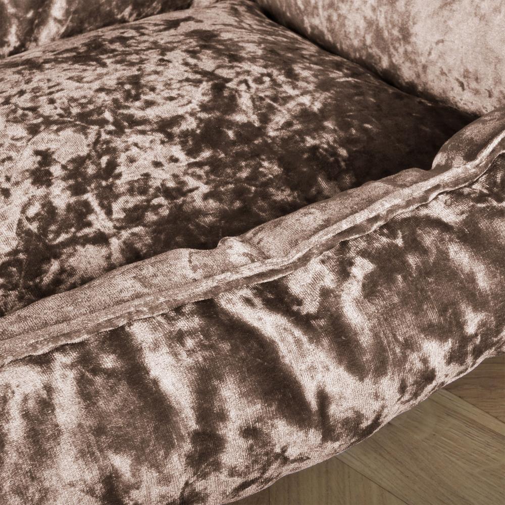Mighty Bark, Hundkojan, Hundbädd med Ortopediskt Memoryskum, Vintagesammet Tryffel