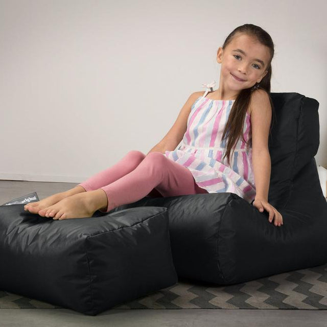 Big Bertha Original , SmartCanvas Sittsäck Lounger Barn, Svart