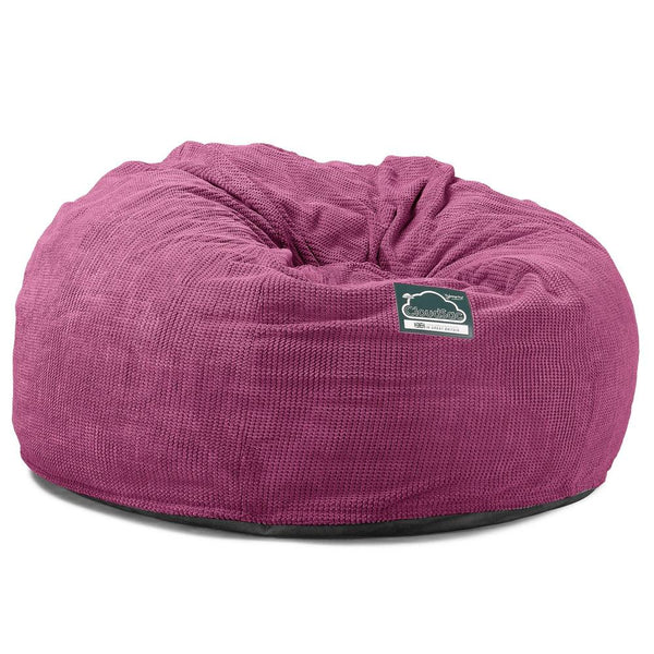 LOUNGE PUG, Jättesaccosäck XXL C1010-L, CloudSac Memoryskum (NY DESIGN), Pom-pom Rosa