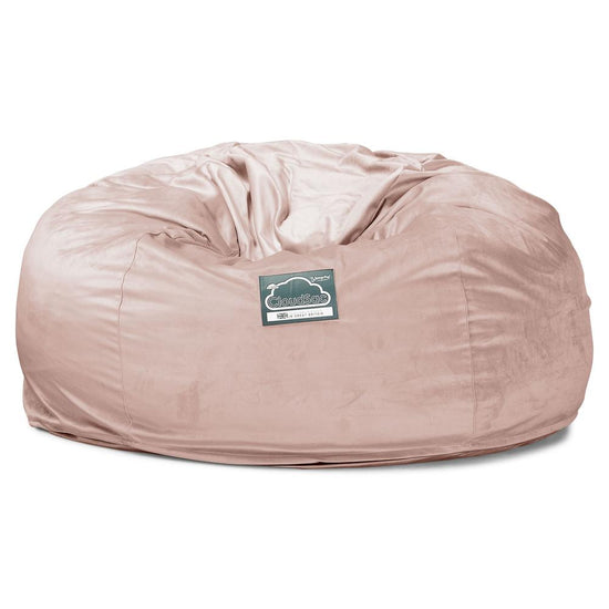 LOUNGE PUG, Jättesaccosäck XXL C1010-L, CloudSac Memoryskum (NY DESIGN), Sammet Rosa